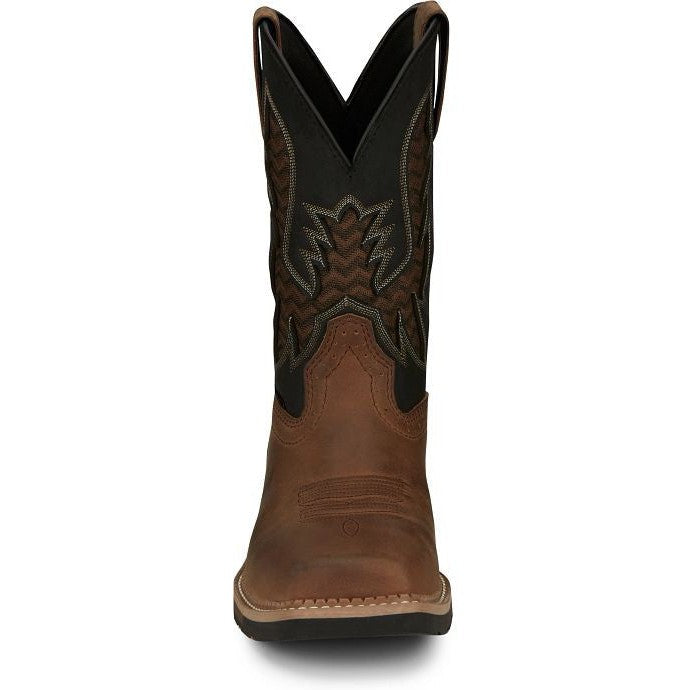 Justin Men's Bolt 11" Nano Composite Toe Western Work Boot -Brown- SE4113 - Overlook Boots