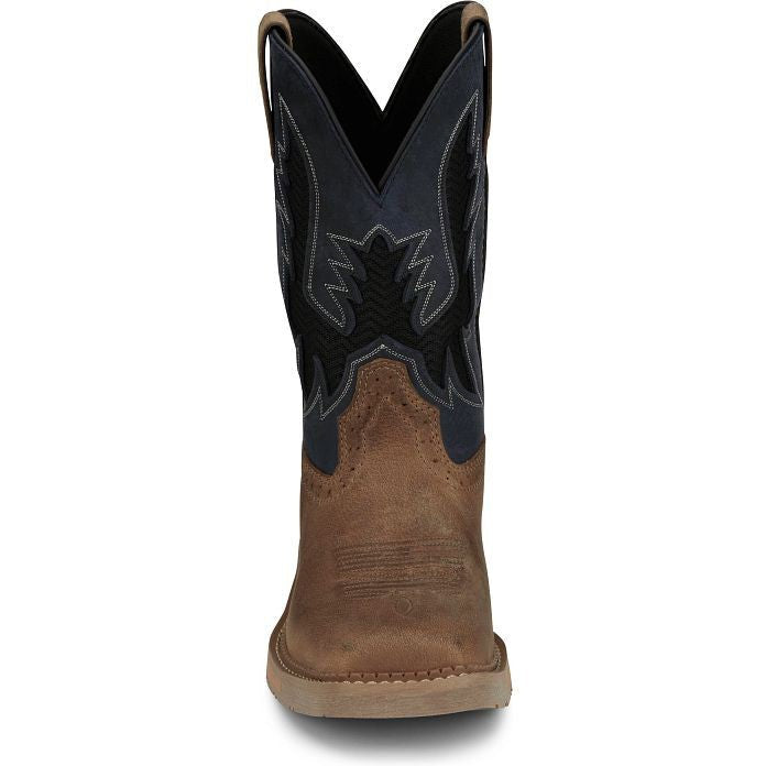 Justin Men's Bolt 11" Square Toe Western Work Boot -Tan- SE4114  - Overlook Boots