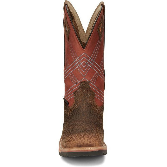 Justin Men's Dalhart 12" Nano Composite Toe Western Work Boot -Brown- SE4218 - Overlook Boots