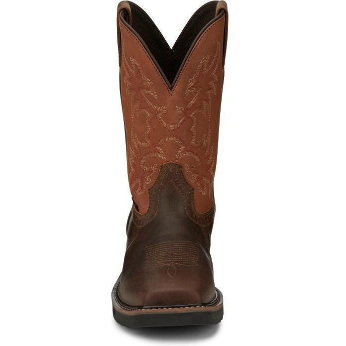 Justin Men's Actuator 11" Composite Toe Western Work Boot -Brown- SE4300 - Overlook Boots