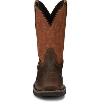 Justin Men's Actuator 11" Composite Toe Western Work Boot -Brown- SE4300 - Overlook Boots