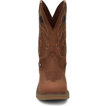 Justin Men's Rush 11" Round Toe Waterproof Western Work Boot -Brown- SE4332 - Overlook Boots