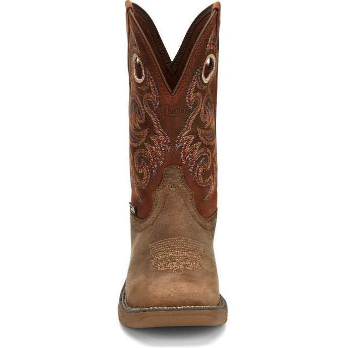 Justin Men's Rush 11" Composite Toe Waterproof Wesern Work Boot -Tan- SE4341 - Overlook Boots