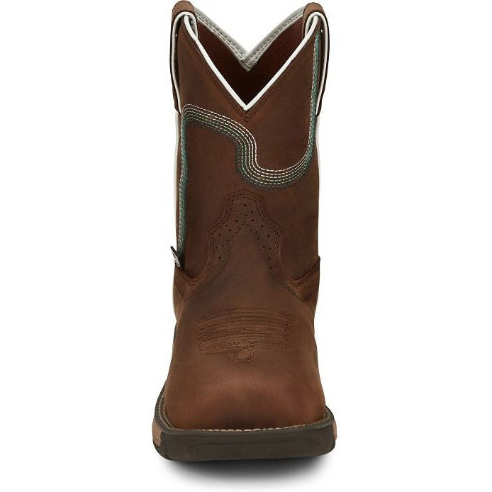 Justin Women's Rush 8" Composite Toe Waterproof Western Work Boot -Brown- SE4360 - Overlook Boots