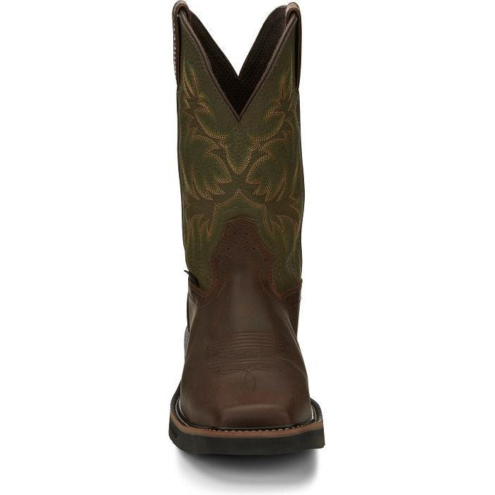 Justin Men's Keavan 11" Steel Toe Met Guard Western Work Boot -Brown- SE4570 - Overlook Boots