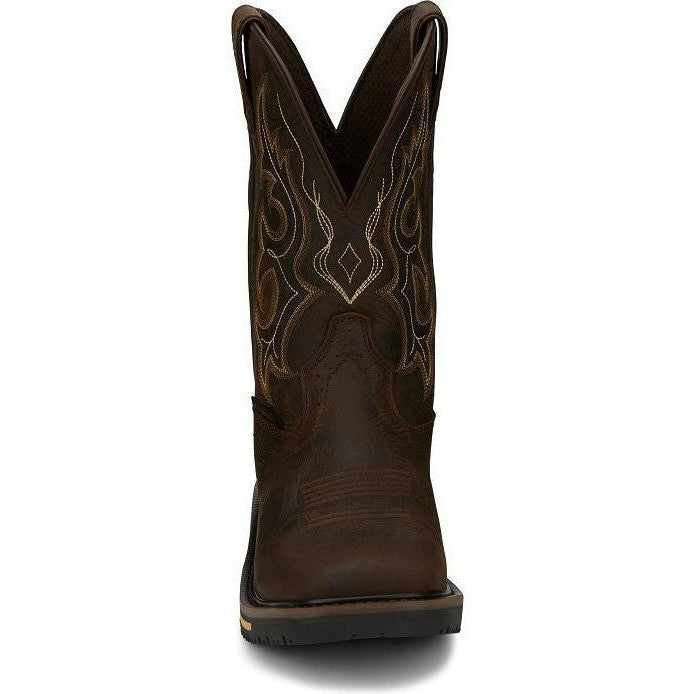 Justin Men's Joist 11" Waterproof Western Work Boot -Brown- SE4624  - Overlook Boots