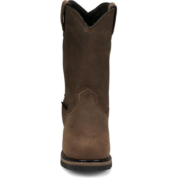 Justin Men's Pulley 10" Waterproof Composite Toe Met Guard Western Work Boot -Brown- SE4630 - Overlook Boots