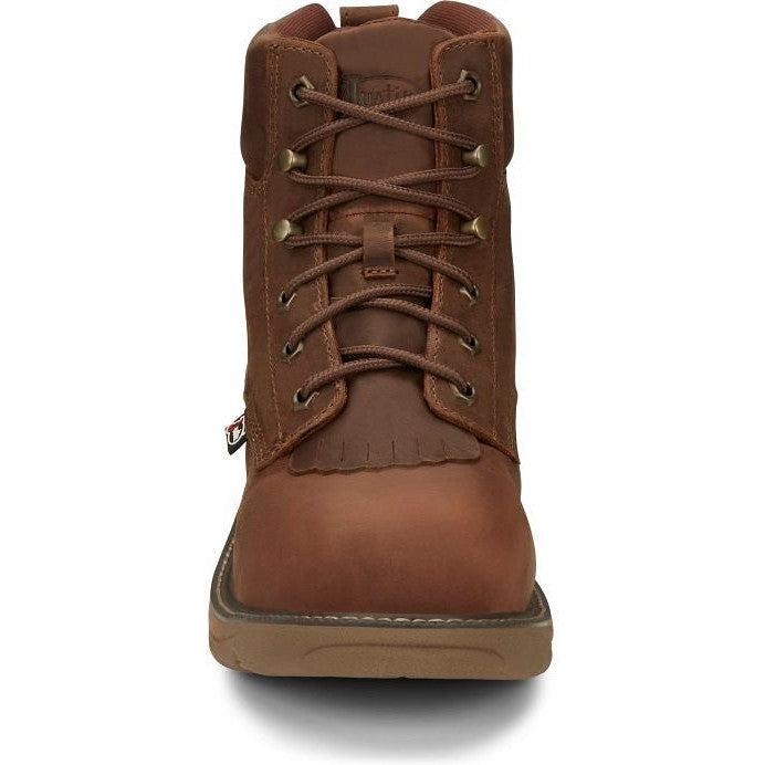 Justin Men's Rush 6" Nano Composite Toe wP Western Work Boot -Brown- SE466 - Overlook Boots