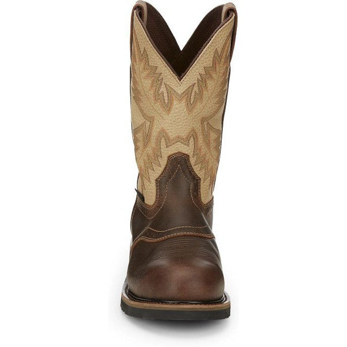 Justin Men's Superintendent 11" Steel Toe Western Work Boot -Brown- SE4661  - Overlook Boots