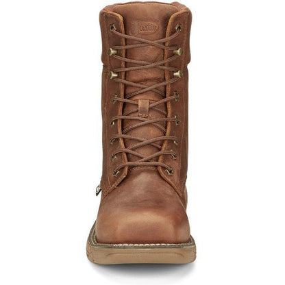 Justin Men's Rush 8" Nano Composite Toe Waterproof Western Work Boot -Brown- SE468 - Overlook Boots