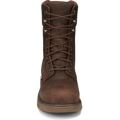 Justin Men's Rush 8" Waterproof Nano Composite Toe Western Work Boot -Brown- SE469 - Overlook Boots