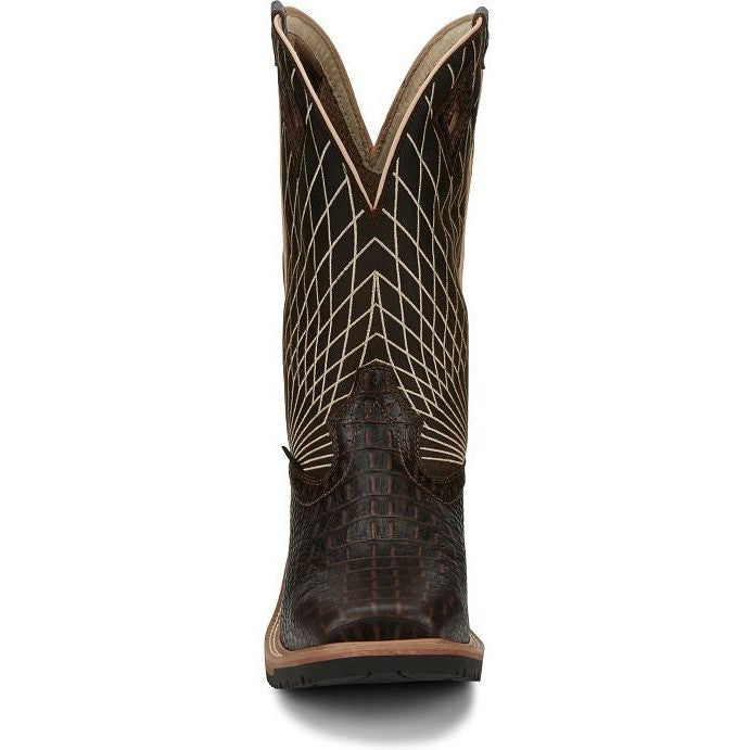 Justin Men's Derrickman 12" Composite Toe Western Work Boot -Brown- SE4833 - Overlook Boots