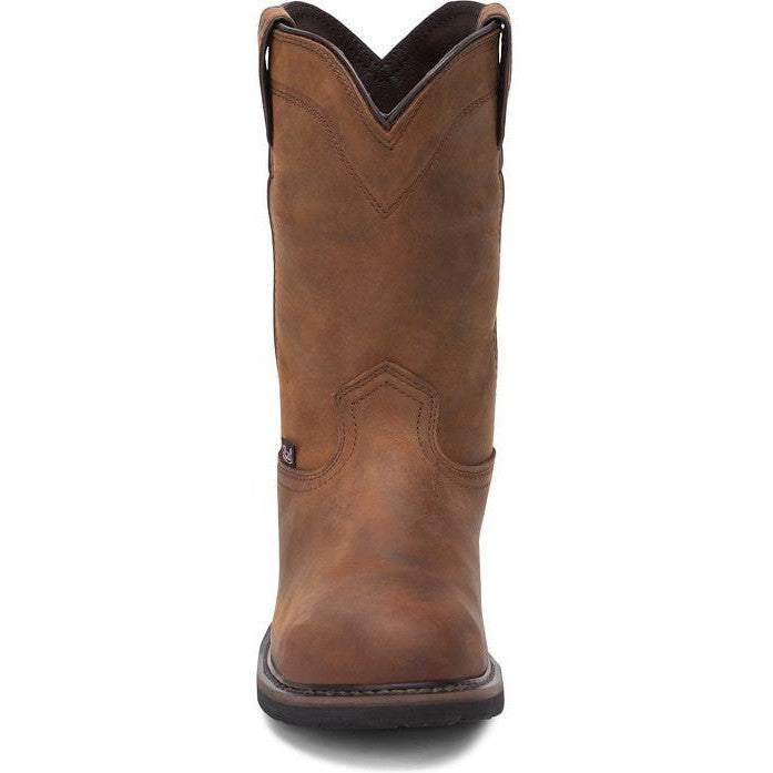 Justin Men's Drywall 10" Steel Toe Waterproof Western Work Boot -Brown- SE4961 - Overlook Boots