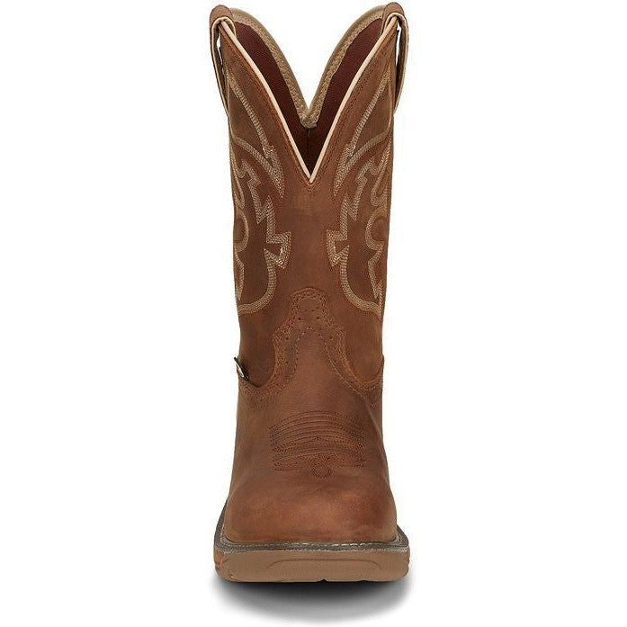 Justin Men's Rush 11" Waterproof Western Work Boot -Tan- WK4330 - Overlook Boots