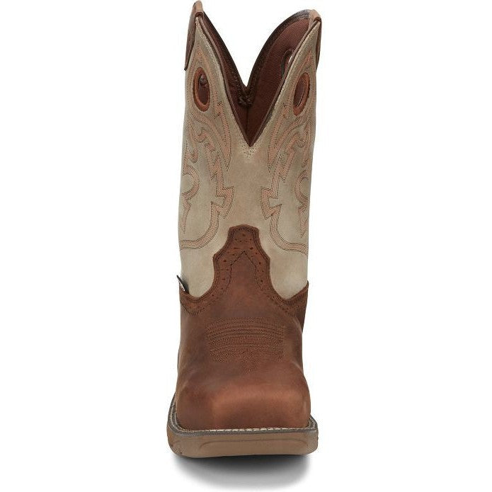 Justin Men's Rush 11" Composite Toe Western Work Boot -Tan- WK4338 - Overlook Boots