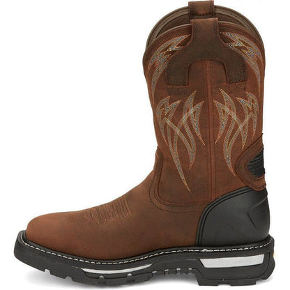 Justin Men's Frontline Hiviz 11" Waterproof Western Work Boot -Brown- CR2151 - Overlook Boots