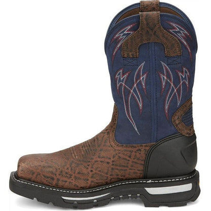 Justin Men's Frontline Hiviz 11" Waterproof Composite Toe Western Work Boot -Brown- CR2153 - Overlook Boots