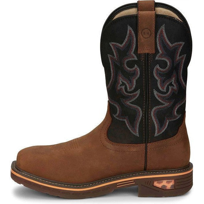 Justin Men's Resistor 11" Nano Composite Toe Western Work Boot -Brown- CR4012 - Overlook Boots