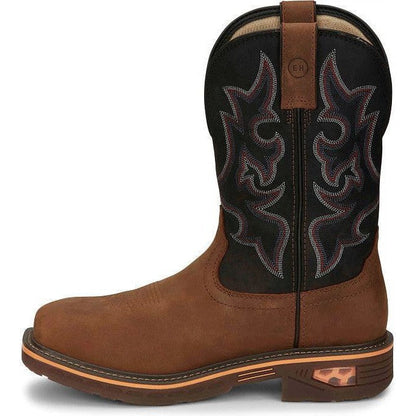 Justin Men's Resistor 11" Nano Composite Toe Western Work Boot -Brown- CR4012 - Overlook Boots