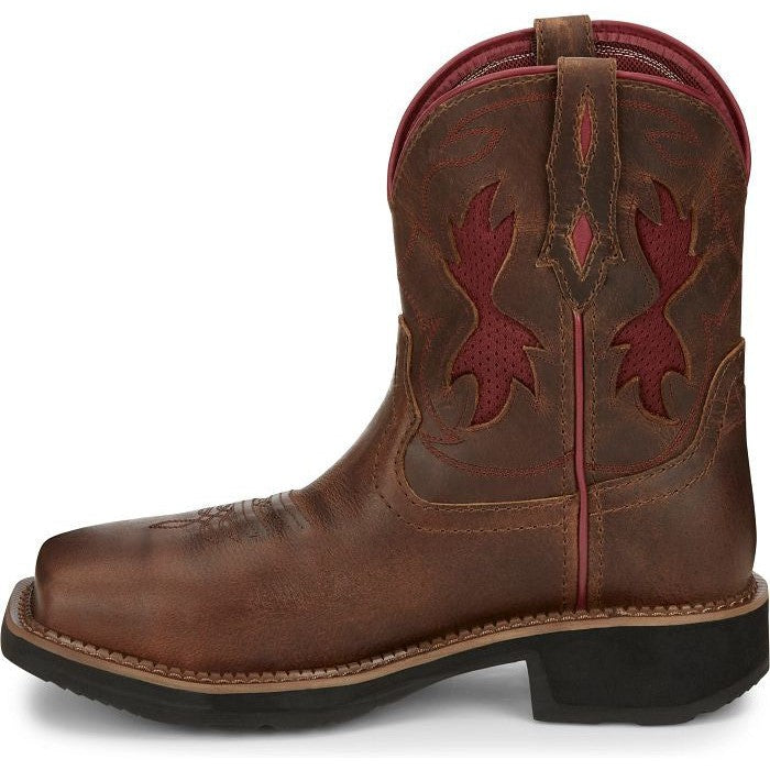 Justin Women's Lathey 8" Nano Composite Toe Western Work Boot -Brown- GY9962 - Overlook Boots