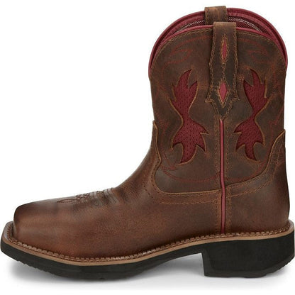 Justin Women's Lathey 8" Nano Composite Toe Western Work Boot -Brown- GY9962 - Overlook Boots