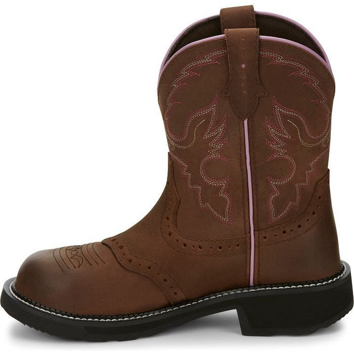 Justin Women's Wanette 8" Steel Toe Western Work Boot -Brown- GY9980 - Overlook Boots