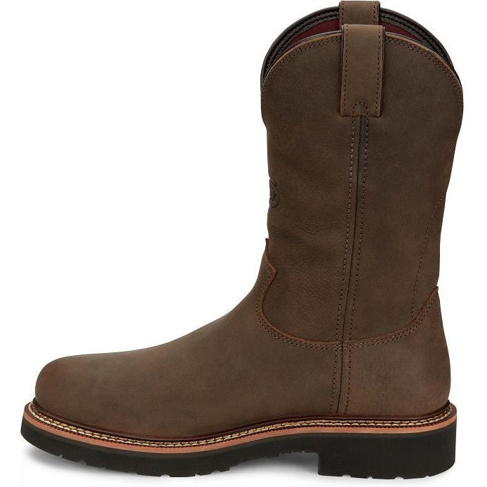Justin Men's Carbide 11" Waterproof Steel Toe Western Work Boot -Brown- OW4458 - Overlook Boots