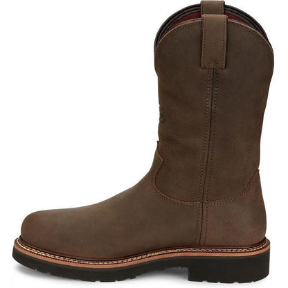 Justin Men's Carbide 11" Waterproof Steel Toe Western Work Boot -Brown- OW4458 - Overlook Boots