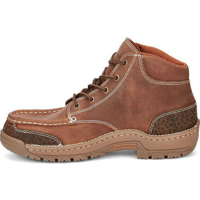 Justin Men's Corbett 5" Moc Toe Waterproof Work Boot -Brown- SE252 - Overlook Boots