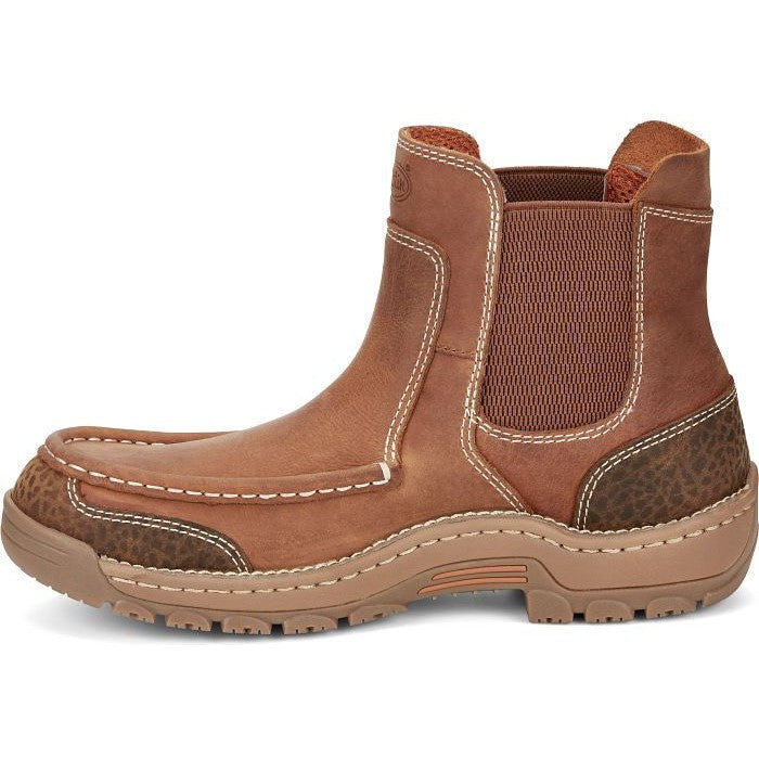 Justin Men's Channing 6" Moc Toe Western Work Boot -Brown- SE254  - Overlook Boots