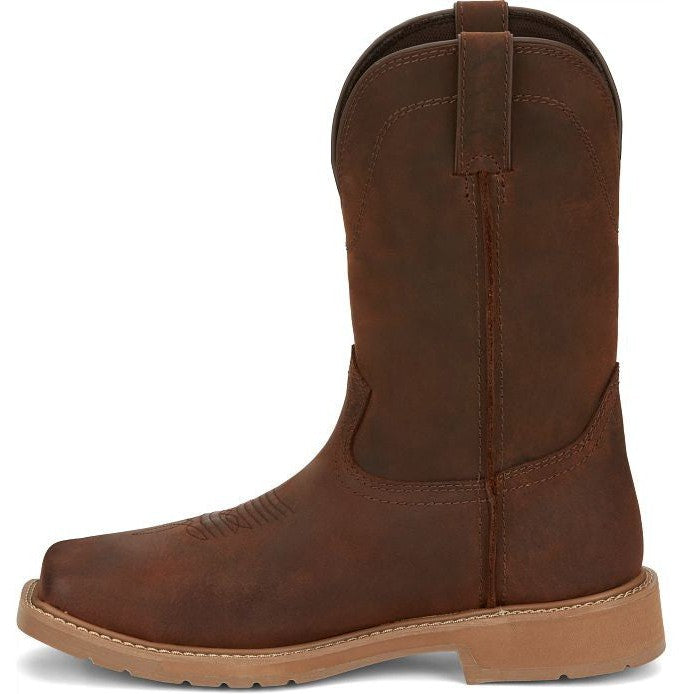 Justin Men's Buster 11" Steel Waterproof Western Work Boot -Brown- SE3101 - Overlook Boots