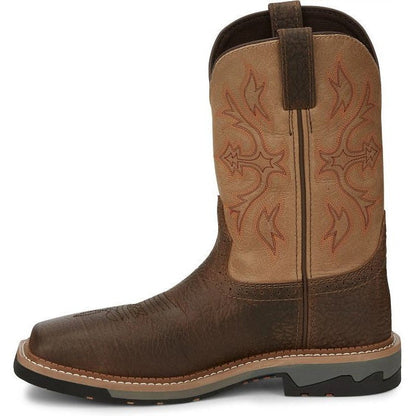 Justin Men's Bolt 11" Composite Toe Waterproof Western Work Boot -Brown- SE4103 - Overlook Boots