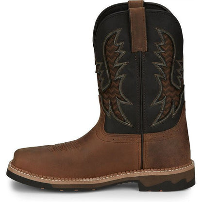 Justin Men's Bolt 11" Nano Composite Toe Western Work Boot -Brown- SE4113 - Overlook Boots