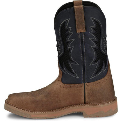 Justin Men's Bolt 11" Square Toe Western Work Boot -Tan- SE4114  - Overlook Boots