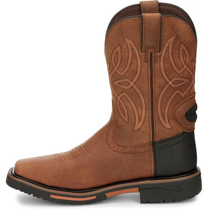 Justin Men's Dallen 11" Nano Composite Toe Western Work Boot -Brown- SE4215 - Overlook Boots