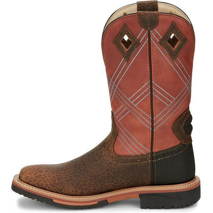 Justin Men's Dalhart 12" Nano Composite Toe Western Work Boot -Brown- SE4218 - Overlook Boots