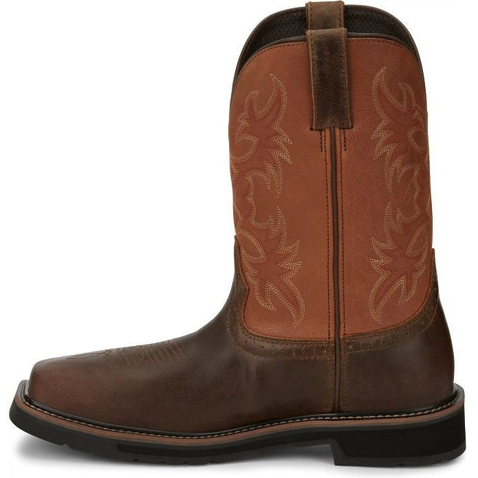 Justin Men's Actuator 11" Composite Toe Western Work Boot -Brown- SE4300 - Overlook Boots