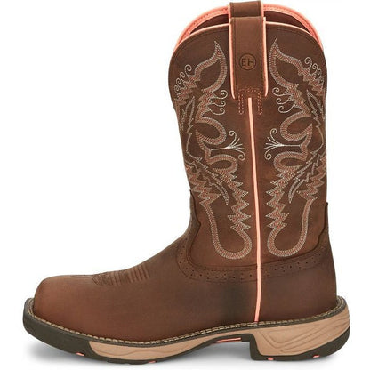 Justin Women's Rush 11" Composite Toe Waterproof Western Work Boot -Brown- SE4357 - Overlook Boots