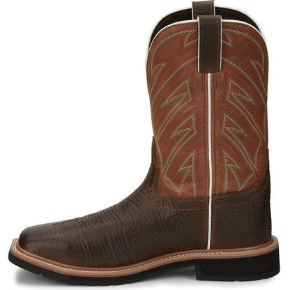 Justin Men's Electrician 11" Steel Toe Western Work Boot -Brown- SE4561 - Overlook Boots