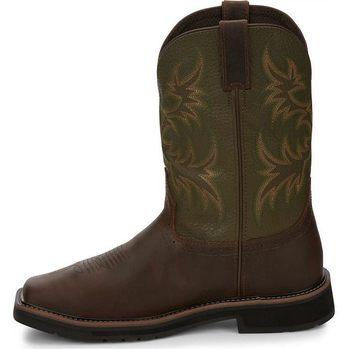 Justin Men's Keavan 11" Steel Toe Met Guard Western Work Boot -Brown- SE4570 - Overlook Boots