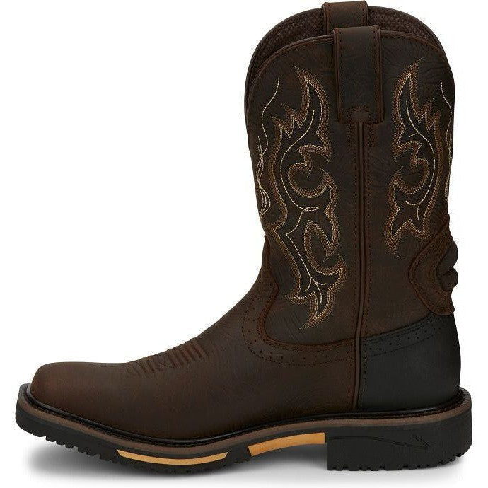 Justin Men's Joist 11" Waterproof Western Work Boot -Brown- SE4624  - Overlook Boots