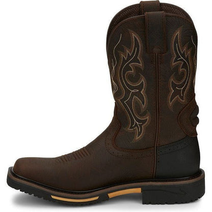 Justin Men's Joist 11" Waterproof Western Work Boot -Brown- SE4624  - Overlook Boots