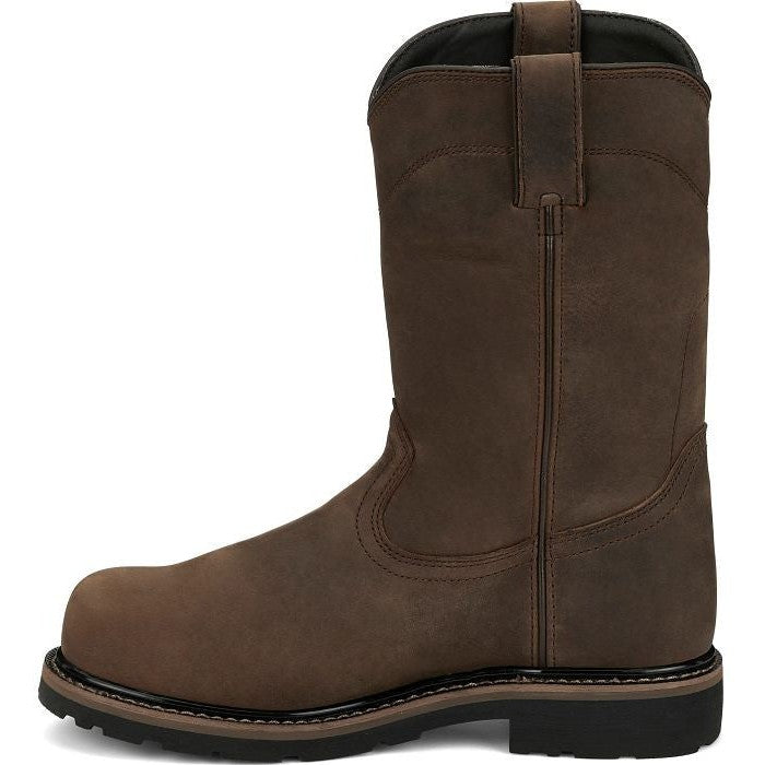 Justin Men's Pulley 10" Waterproof Composite Toe Met Guard Western Work Boot -Brown- SE4630 - Overlook Boots