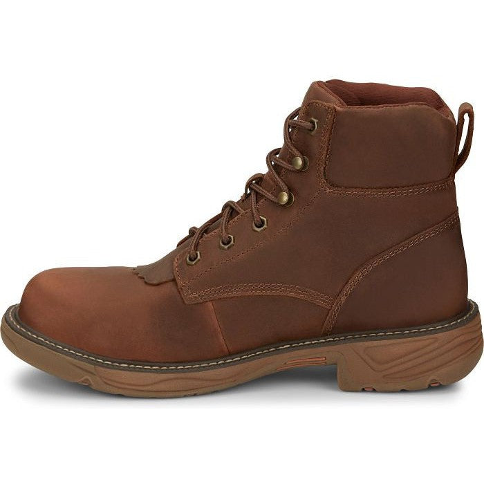 Justin Men's Rush 6" Nano Composite Toe wP Western Work Boot -Brown- SE466 - Overlook Boots