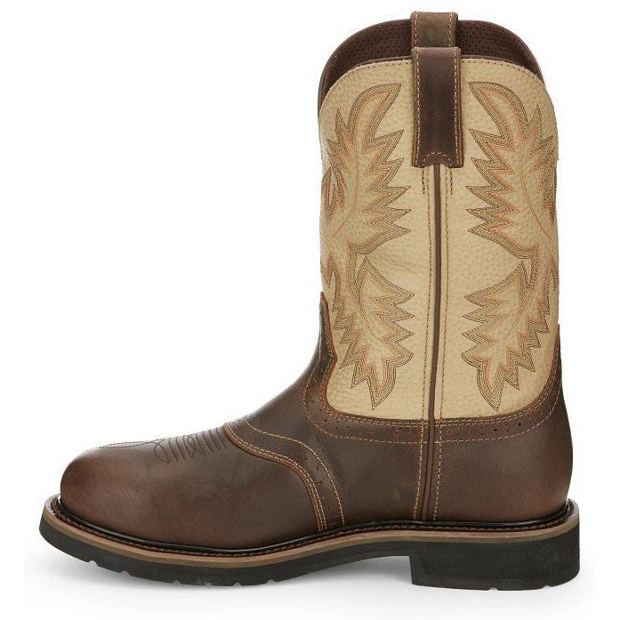 Justin Men's Superintendent 11" Steel Toe Western Work Boot -Brown- SE4661  - Overlook Boots