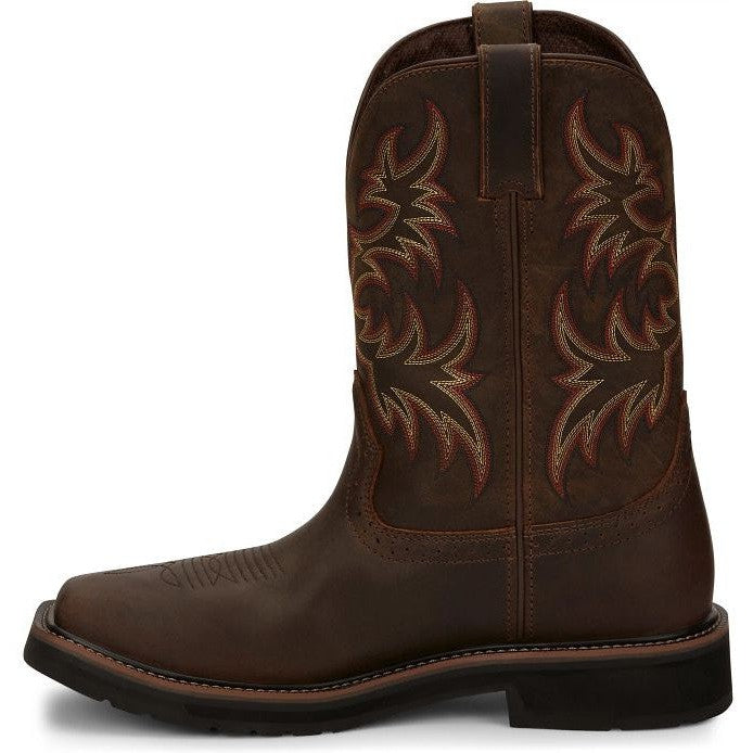 Justin Men's Driller 11" Steel Toe Western Work Boot -Brown- SE4682  - Overlook Boots