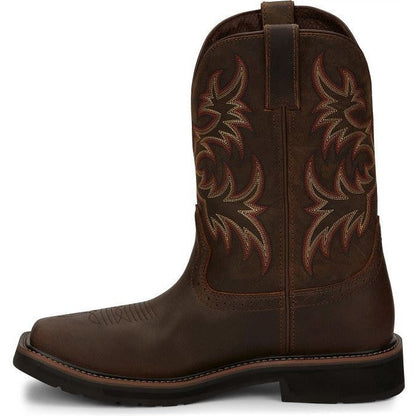 Justin Men's Driller 11" Steel Toe Western Work Boot -Brown- SE4682  - Overlook Boots