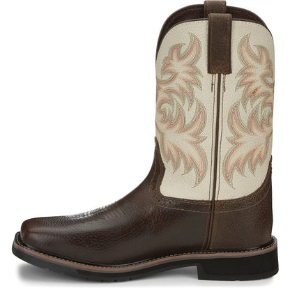 Justin Men's Driller 11" Square Toe Western Work Boot -Copper- SE4683 - Overlook Boots