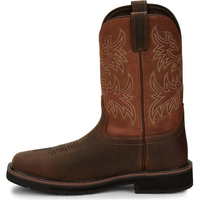 Justin Men's Switch 11" Composite Toe Western Work Boot -Brown- SE4812  - Overlook Boots
