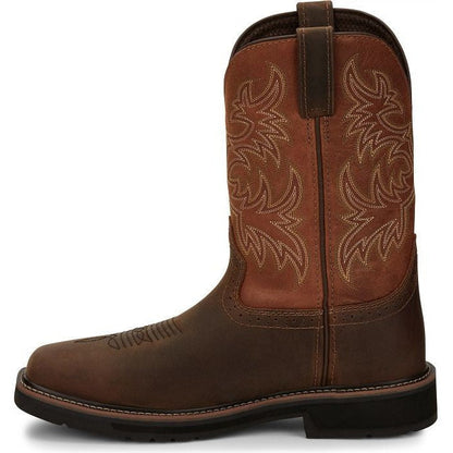 Justin Men's Switch 11" Composite Toe Western Work Boot -Brown- SE4812  - Overlook Boots